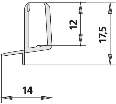 Kermi Dichtleiste Länge: 985mm 2534044