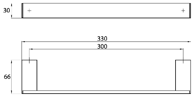 Emco Wannengriff Liaison 330mm chrom 187000130