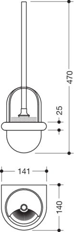 HEWI WC-Bürstengarnitur Serie 477, matt, Oberteil Kunststoff weiß, Wandmontage, reinweiß 477.20B10005 99