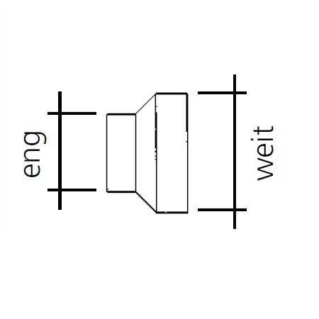 Buderus Abgasrohr-Reduzier-Stück Alu d:180 x 150mm x 1mm für atmosphärische Gaskessel 7738332355