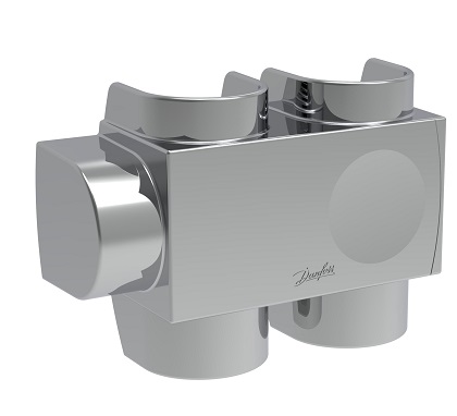 Danfoss Kunststoffabdeckung für VHS-DV Durchgang, Fühler rechts in chrom, Heizkörper 3/4" 013G7962