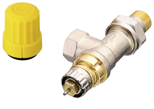 Danfoss Ventilgehäuse RA-UR 10 R 3/8, UK Axial, matt vernickelt 013G3297