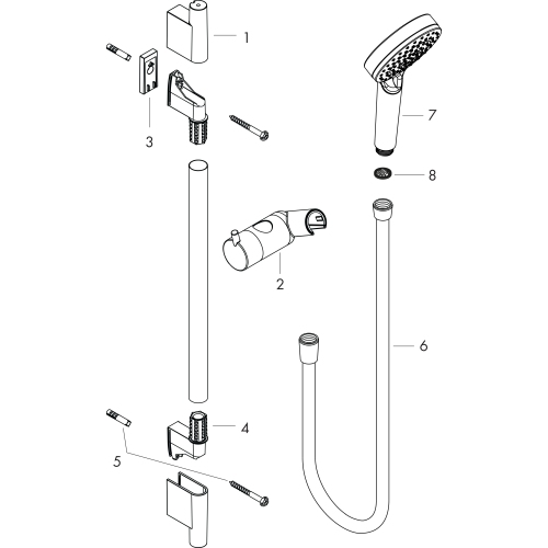 Hansgrohe Brausehalterset Vernis Blend Vario EcoSmart/Unica 650mm mattschwarz 26423670