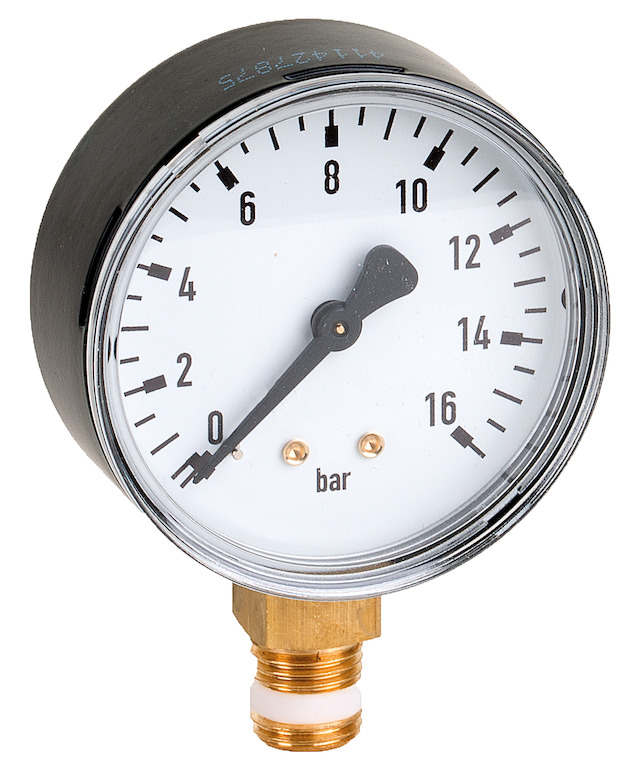 Resideo Manometer, Gehäusedurchmesser 62mm, Anschluss unten G 1/4, Teilung 0-16 bar M78M-A16