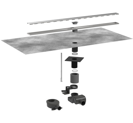 Hansgrohe Komplettset RainDrain Allround 1200mm für Standard / flache Installation gebürstet edelstahl 56190800