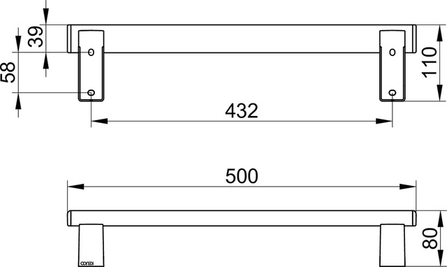 Keuco Haltegriff AXESS 500mm silber-eloxiert 35001170500