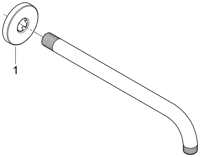 Grohe Rainshower Brausearm modern chrom, DN15, Ausladung 282mm 28576000