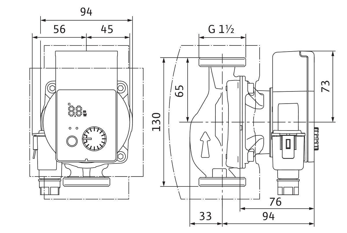 Wilo Yonos Pico plus 25/1-6-130, G11/2 Heizungspumpe Hocheffizienzpumpe, 130mm 4215505