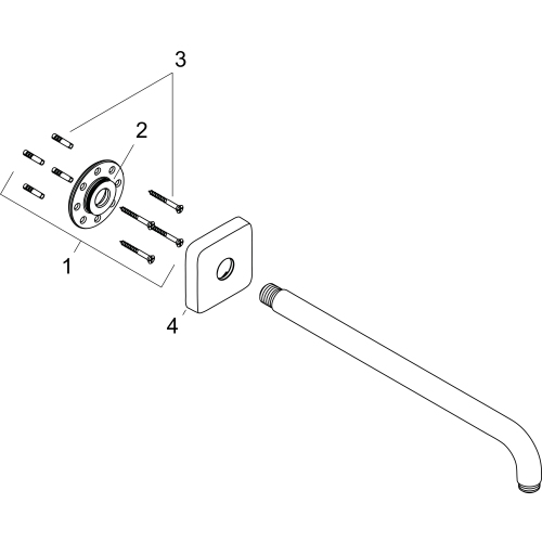 Hansgrohe Brausearm E DN15 390mm chrom 27446000
