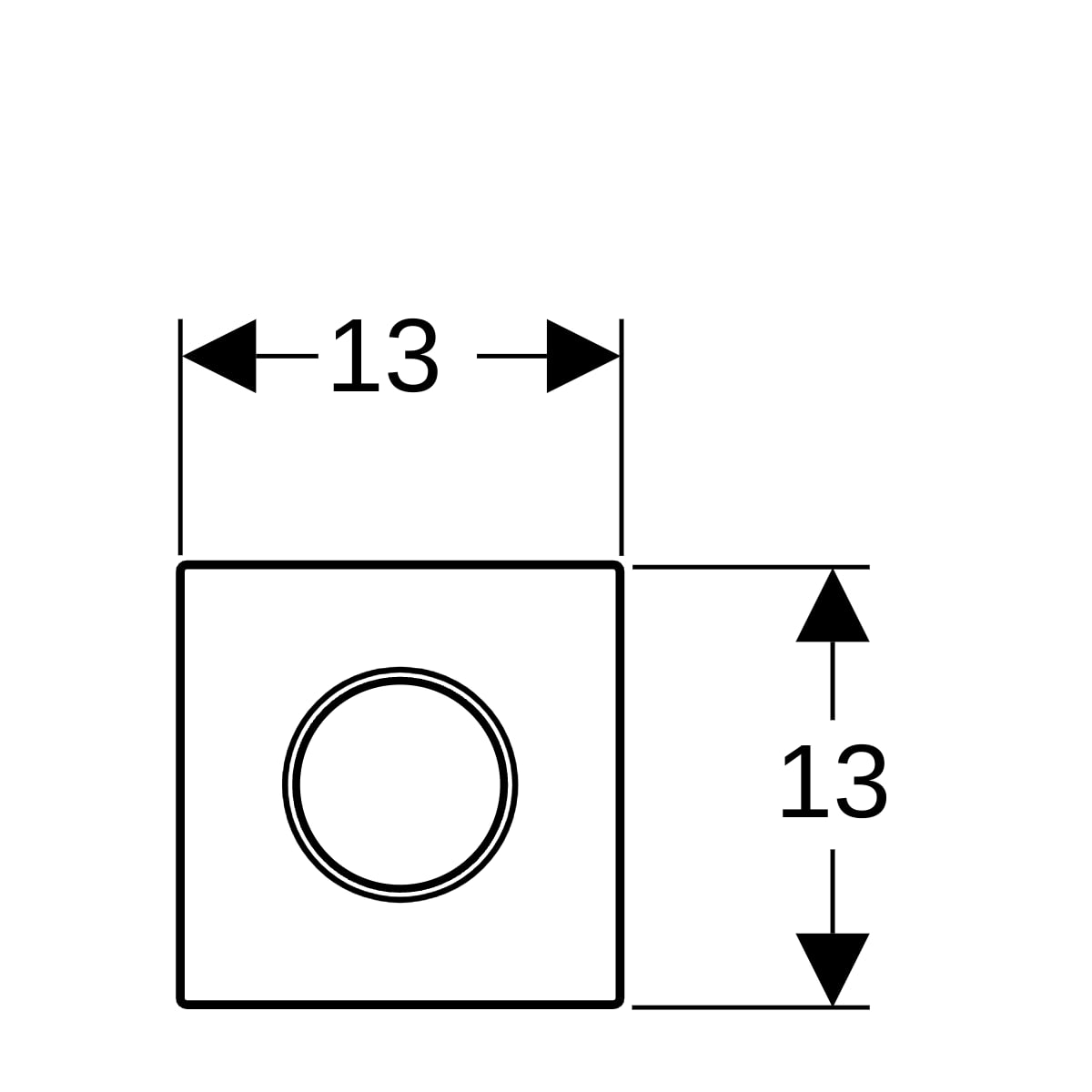 Geberit Typ 10 Betätigungsplatte für Urinal-Steuerung pneumatischer Spülauslösung, schwarz / hochglanz-verchromt 241.915.KM.1