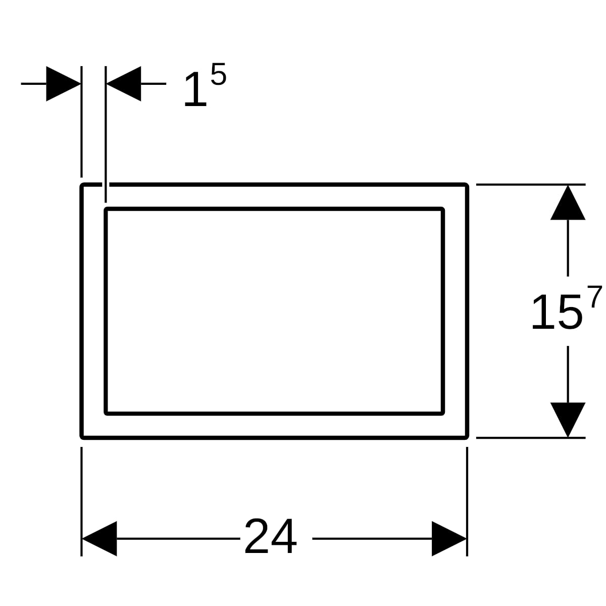 Geberit Sigma60 Abdeckrahmen für Betätigungsplatte verchromt gebürstet, Easy to clean 115.641.GH.1