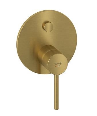 Kludi BOZZ UP-Wannenfüll-/Brause Einhandmischer Push Set mit Funktionseinheit brushed gold 38759N076