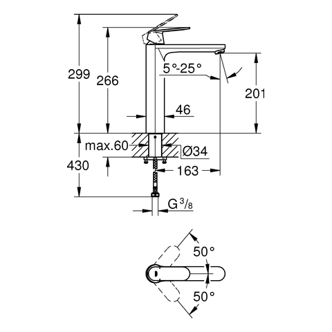 Grohe Eurosmart Cosmopolitan Einhand-Waschtischbatterie chrom XL-Size 23921000