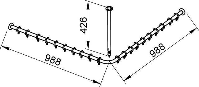 Keuco Brausevorhangstangen Set Plan für Dusche Winkelform, 100x100, silber-eloxiert 14939171000