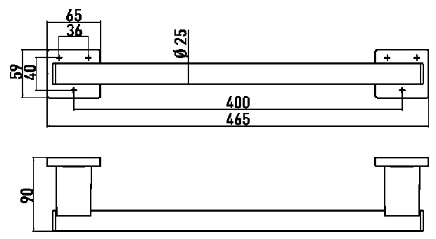 Emco Reling System2 für Einhängesitz 465x59x90mm chrom 355100102