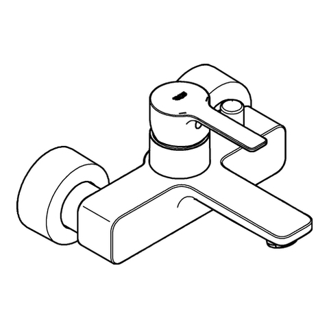 Grohe Lineare Einhand-Wannenbatterie supersteel Wandmontage 33849DC1