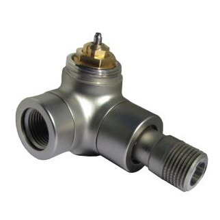 Oventrop Thermostatventil "E" DN15, 1/2",  Winkel-Eck links, Edelstahl-Design 1163482