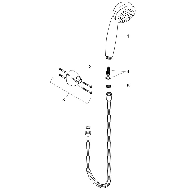 Hansgrohe Brausehalterset Crometta 85 Mono mit Brauseschlauch 1600mm, Chrom 27577000