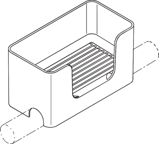 HEWI Ablagebox Serie 477, matt, aufsteckbar auf Stangensystem D: 33mm, 200mm breit, 110mm hoch, reinweiß 802.03B200 99