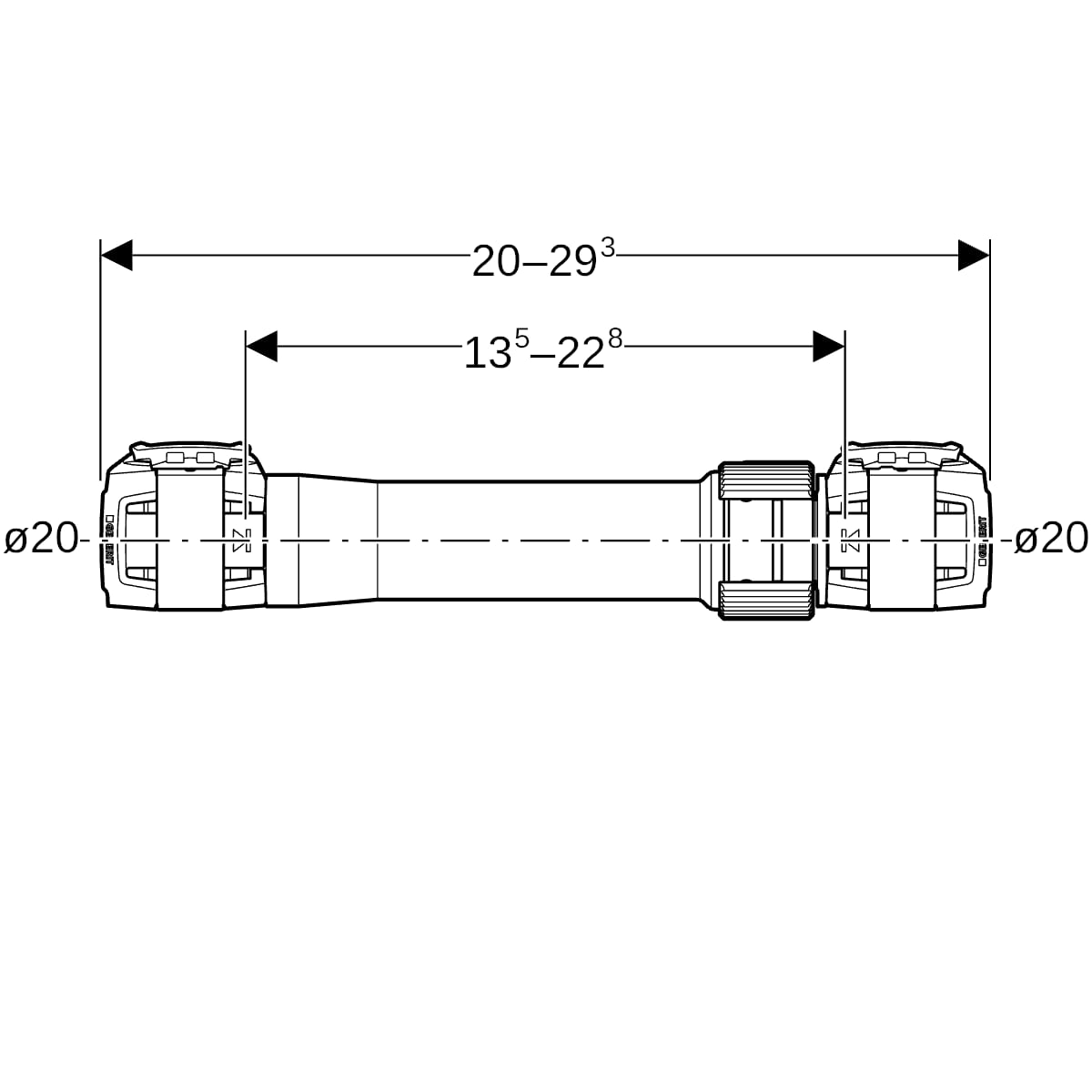 Geberit FlowFit Langkupplung SiBr, d20 620.021.00.1