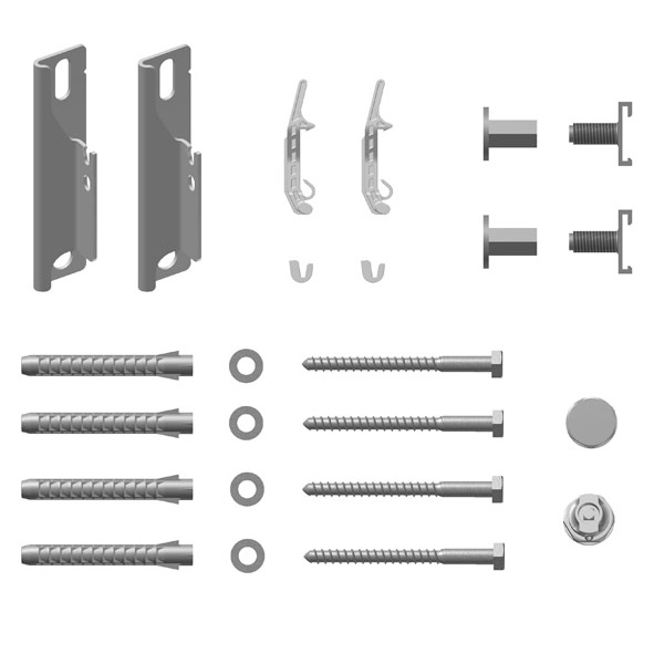 Kermi Wandkonsolen-Set kurz Verteo für Typ 10, Wandabstand 60mm, weiß ZB02680002