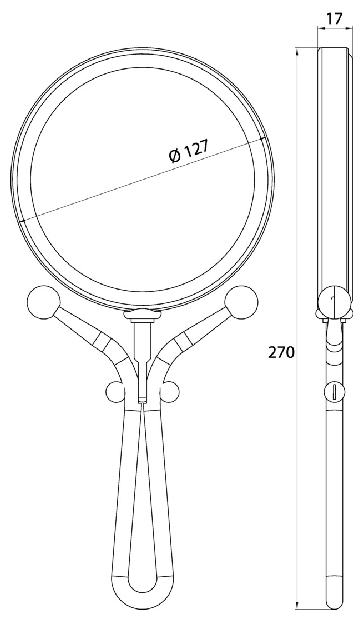 Emco Kosmetikspiegel Pure 5-/1-fach, rund D=127mm, chrom 109400124