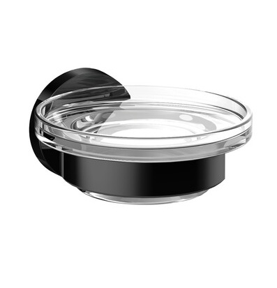 Emco Seifenhalter Round Glasteil klar schwarz 433013300