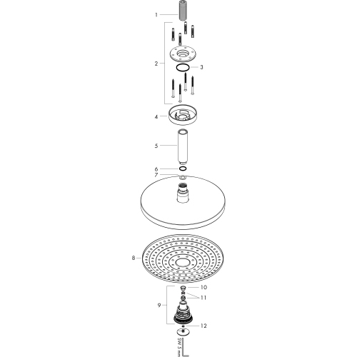 Hansgrohe Kopfbrause Raindance Select S 240 2jet EcoSmart 240mm Deckenmontage chrom 26469000