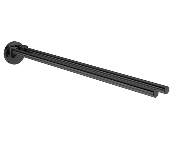 Emco Handtuchhalter Round, schwenkbar 2-armig 400mm schwarz 435013341