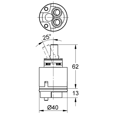 Eichelberg Keramik-Kartusche 40mm mit integrierter Temperatur- und Mengenbegrenzung 44056900