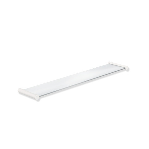 HEWI Ablage System 162, Edelstahl, Halteelemente, Glas-Ablagefläche, 600mm x 122mm, weiß tiefmatt 162.03.11560 DX