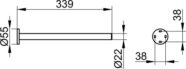 Keuco Handtuchhalter Plan 1-teilig feststehend, schwarz, 340mm 14923370000