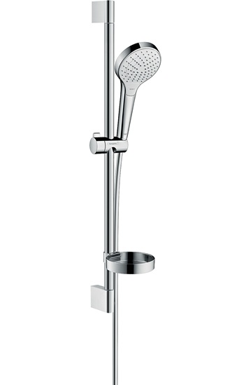 Hansgrohe Brauseset Croma Select S Vario/ Unica mit Brausestange 650mm weiss/chrom mit Seifenschale 26566400