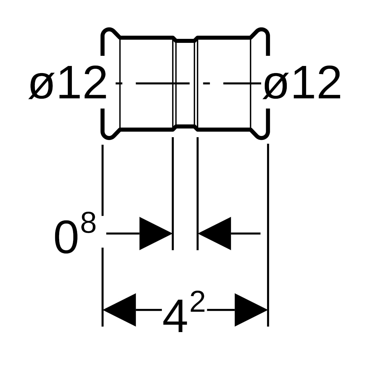 Geberit Mapress Edelstahl Muffe d12 33001