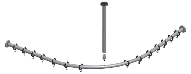 Keuco Brausevorhangstangen Set Plan für Dusche 90x90, silber-eloxiert 14938170900