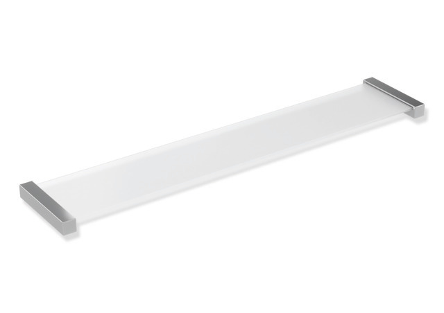 HEWI Ablage, Edelstahl, verchromt, Ablagefläche ESG-Glas (4mm), satiniert, 900Q03.00740