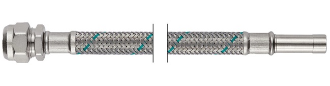 Neoperl NEOFLEX Panzerschlauch DN8 Quetschverschraubung x Rohrstutzen, 3/8/10mm x 10mm 100cm 66860100