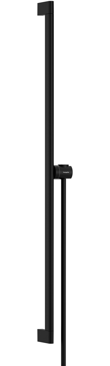 Hansgrohe Unica Brausestange S Puro 900mm mit Easy Slide Handbrausehalter und Isiflex Brauseschlauch 1600mm, Mattschwarz 24405670