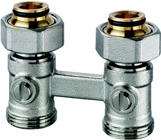 Heimeier Verschraubung Vekotrim 2-Rohr Durchgangsform, für Ventilheizkörper mit G 3/4 AG 0566-50.000