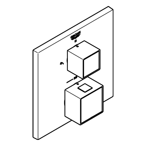 Grohe Grohtherm Cube Thermostat-Brausebatterie supersteel Fertigmontageset 2-Wege-Umstellung 24154DC0