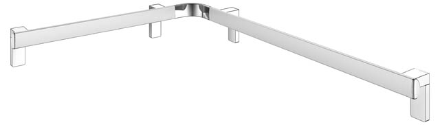 Keuco Dusch und Wannenhandlauf AXESS rechts 650/850mm silber-eloxiert 35011176801