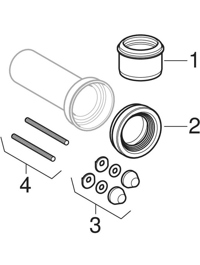 Geberit Set Anschlussstutzen für Wand-WC schwarz 131.084.16.1