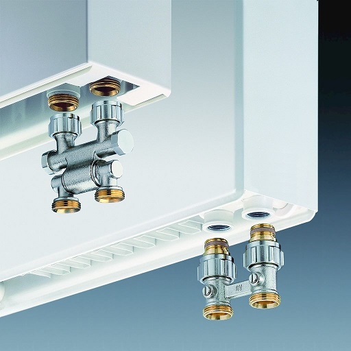 Oventrop Anschlussarmatur"Multiblock TF" 1/2"AG x 3/4"AG, 1-und 2-Rohr, schwenkbar 1184035