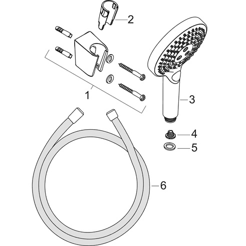 Hansgrohe Raindance Select S Brausehalterset 120 3jet PowderRain mit Brauseschlauch 1250mm, Chrom 27669000