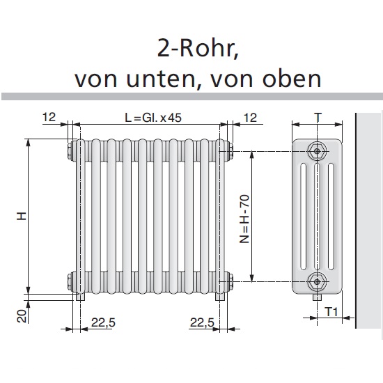 Arbonia Mehrpreis für Anschlussart 86 für Röhrenradiatoren