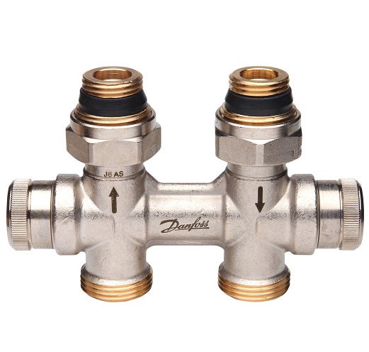 Danfoss dynamischer Hahnblock RLV-KDV für Ventil-Heizkörper R 1/2", Durchgang 013G7870