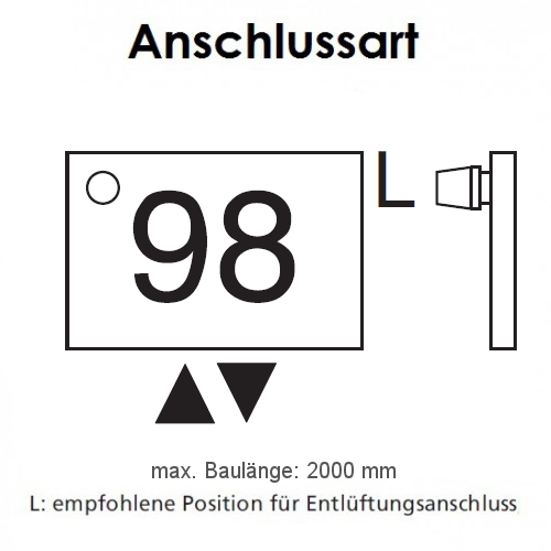 Arbonia Mehrpreis zu Heizwand Einbauventil Anschlussart 96, Ventil front, Klemm