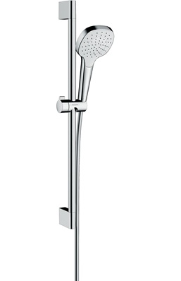 Hansgrohe Brauseset Croma Select E 1 jet/Unica mit Brausestange 650mm weiss/chrom 26584400