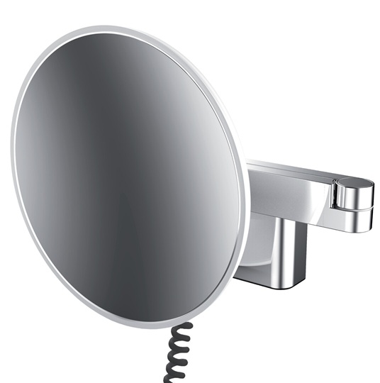 Emco LED-Kosmetikspiegel Evo 5-fach, 2-armig D=209mm chrom, Stecker, 2 Schalter, Farbwechsel, dimmbar 109506040