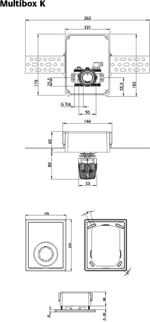 Heimeier UP-Kasten Multibox K mit Thermostatventil, weiß 9302-00.800